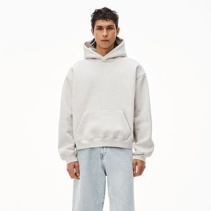 NWT Alexander Wang Dense Fleece Hoodie Vintage Heather Gray Size M Unisex